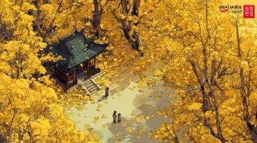 鄭家大院銀杏葉變金黃